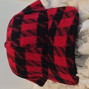 Free Press Bold Red and Black Unisex Buffalo Plaid Baseball Hat